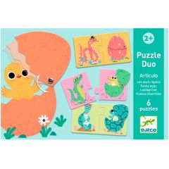 Set 6 puzles Dúo Animales y huevos 12 piezas - Djeco