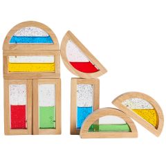 Bloques de madera sensoriales agua brillante (8) - Guidecraft