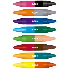 Set 8 ceras doble punta con 16 colores - Djeco