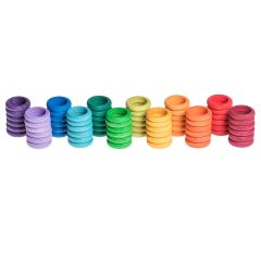 Anillas de madera colores arcoíris y pastel (72) - Grapat