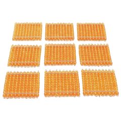 Set de 9 cuadrados de 100 perlas doradas - Montessori