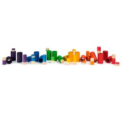 Set de muñecos Lo y tubos de madera de colores (36) - Grapat