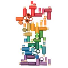 Set de muñecos Lola y tubos de madera de colores (72) - Grapat
