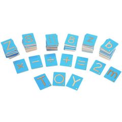 Set letras alfabeto, números y símbolos con hendidura - Montessori