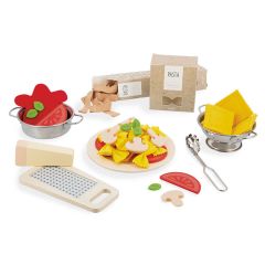 Set para platos de pasta de madera y fieltro 58 piezas - Janod