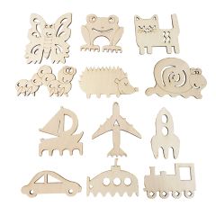 Stencils de madera para arena animales y vehículos (12) - JonEly