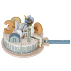Tarta de cumpleaños de madera arcoíris para cortar - Little Dutch