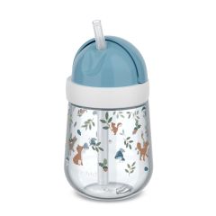 Vaso de aprendizaje con pajita azul Amigos del Bosque Mepal - Little Dutch