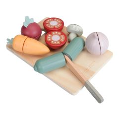 Verduras, cuchillo y tabla de madera para cortar - Little Dutch