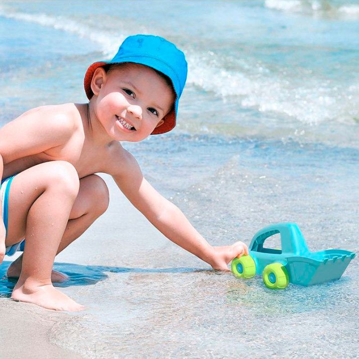 Camión Volcador De Juguete Para Playa Y Arena – Incluye Pala, Rastrillo, Cubo Y Figurillas – Verde Y Brillante